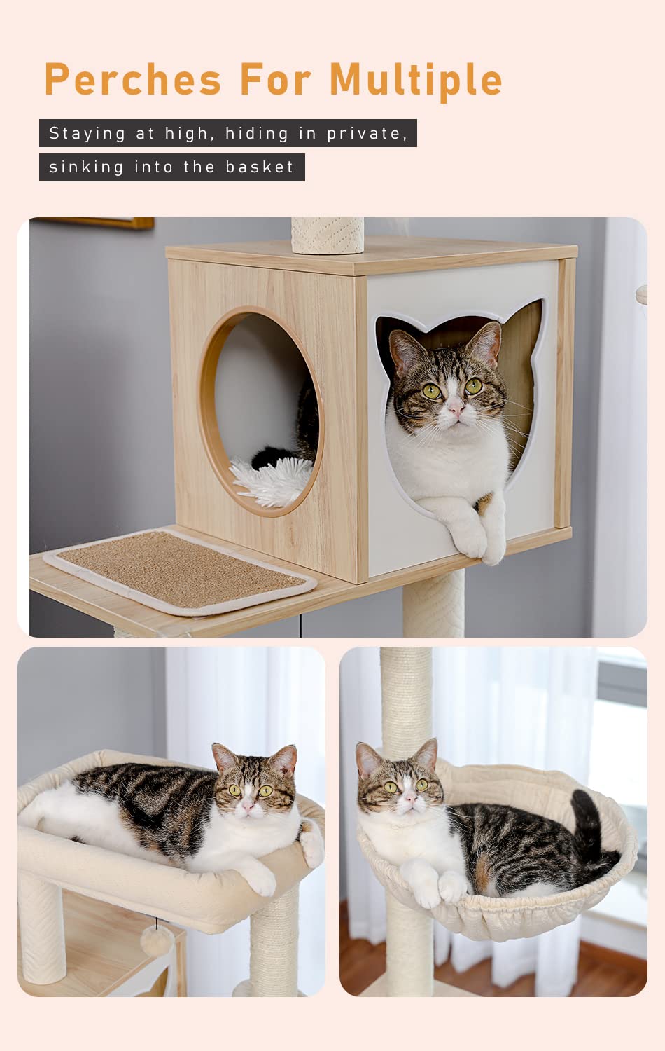 PAWZ Road Cat Tree with Litter Box Enclosure - 56.7