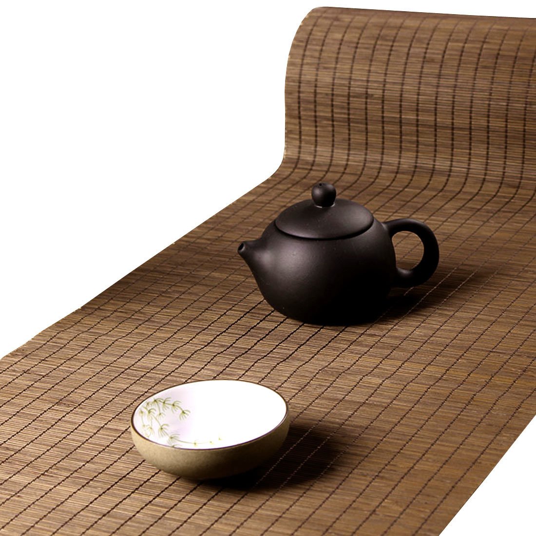 Handmade Natural Bamboo Tea Table Mat - 12x70 Inch Eco-Friendly Placemat for Kungfu Tea Set, Coffee Table & Dining Decor | Perfect for Tea Ceremonies, Home Decor & Kitchen Use