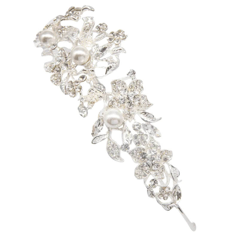 Elegant Silver Bridal Headband with Swarovski Crystals & Freshwater Pearls - Wedding Hair Accessory for Bride, Bridesmaids & Special Occasions
