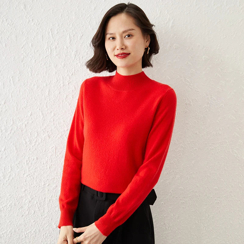Warm Long Sleeve Pullover Sweater for Women - Cozy Knitwear for Fall & Winter - Perfect for Casual Outfits and Layering