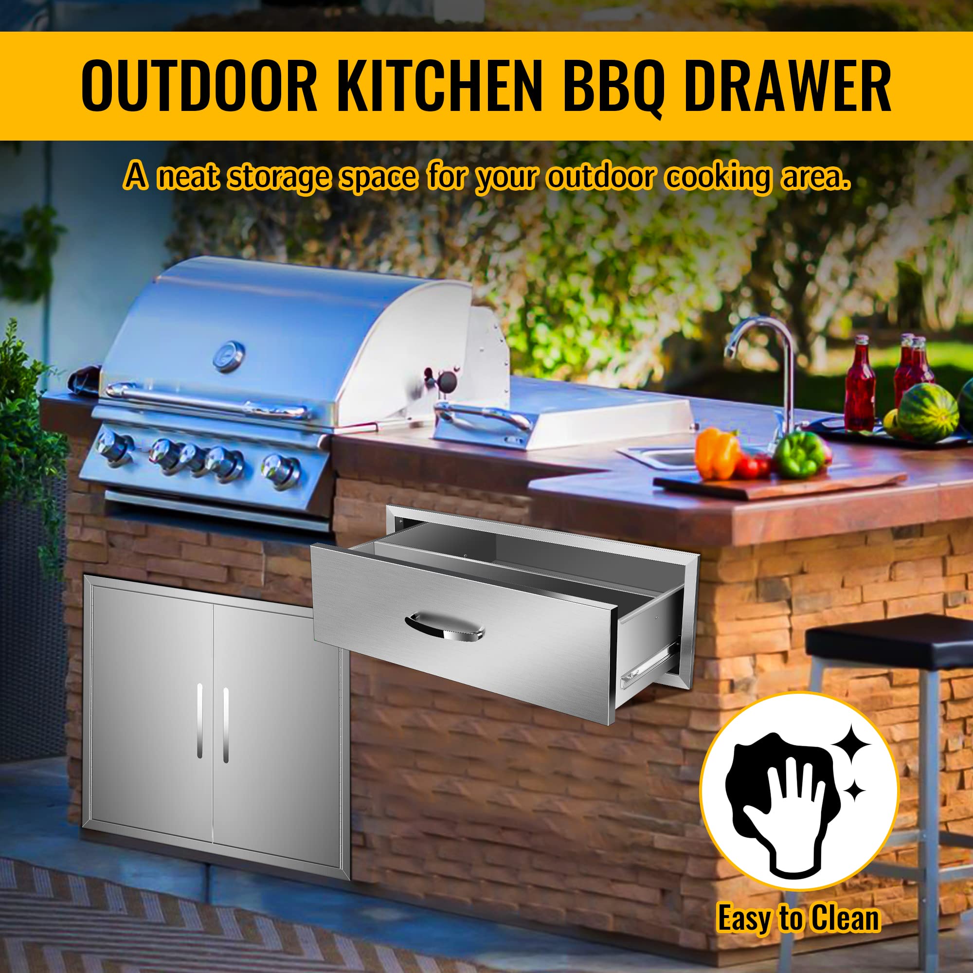 Stainless Steel Outdoor Kitchen Single Drawer - 30