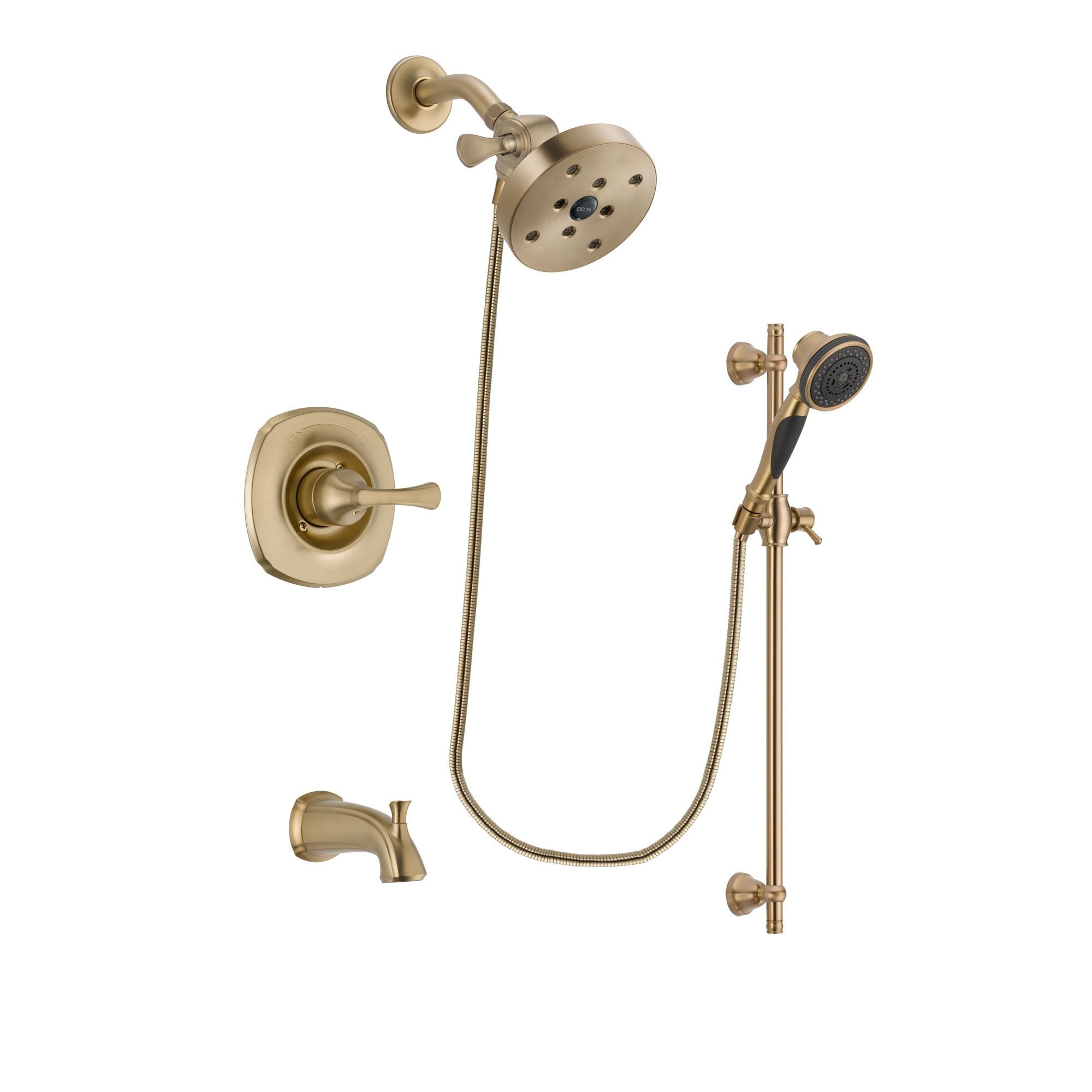 Delta Addison Champagne Bronze Finish Tub and Shower Faucet System with 5.5