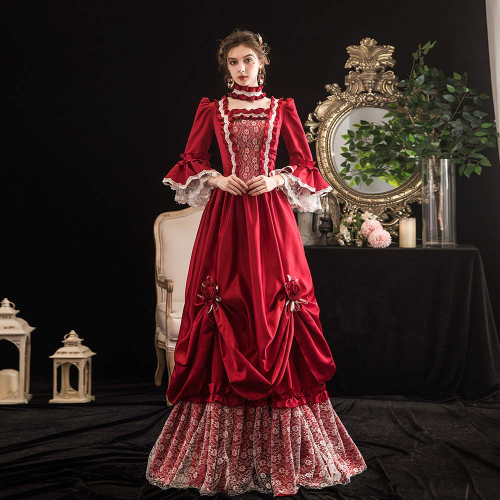 KEMAO Rococo Victorian Baroque Marie Antoinette Dress - Elegant Renaissance Ball Gown for Cosplay, Historical Reenactment, Themed Parties & Wedding Events | Perfect for Halloween, Costume Balls & Period Dramas