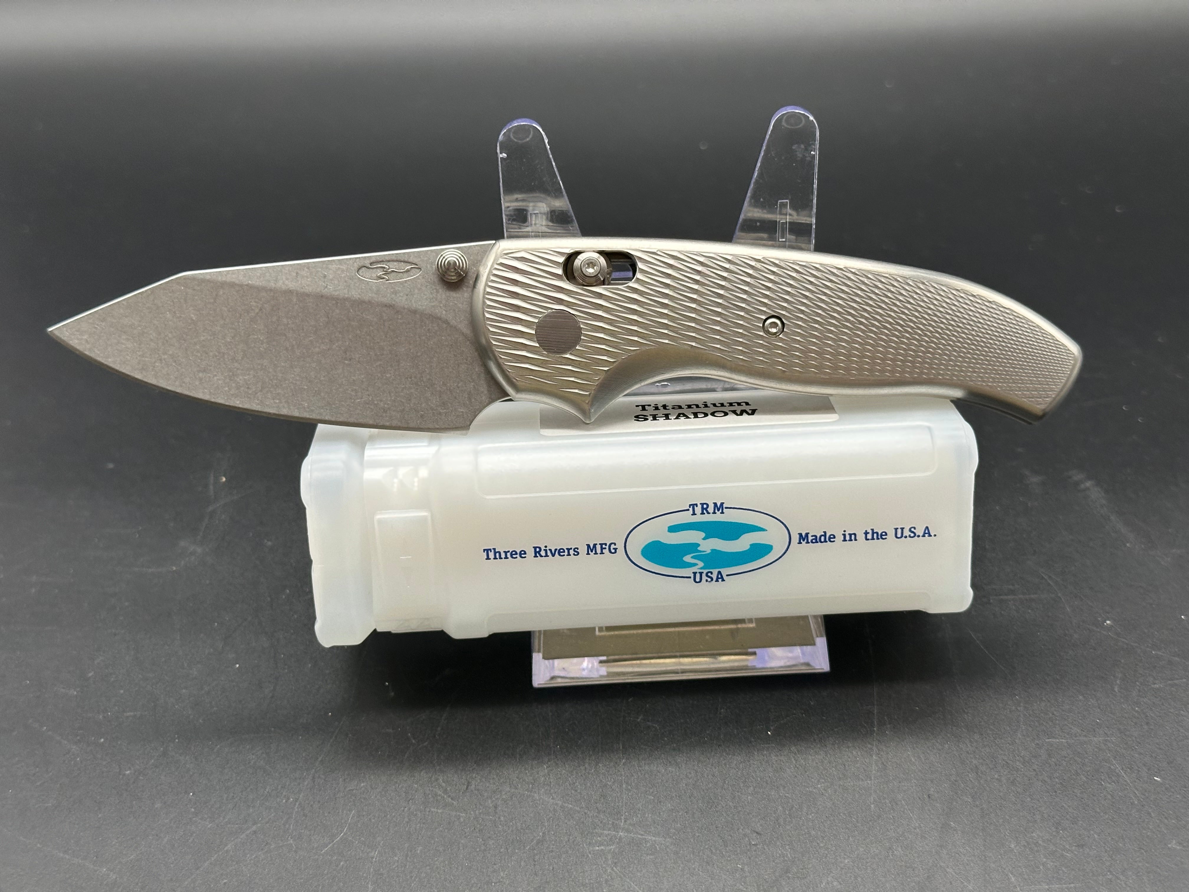 TRM Titanium Shadow Mike Irie Custom Hollow Ground Knife - Premium EDC Folding Pocket Knife for Outdoor Camping, Hunting & Survival Gear