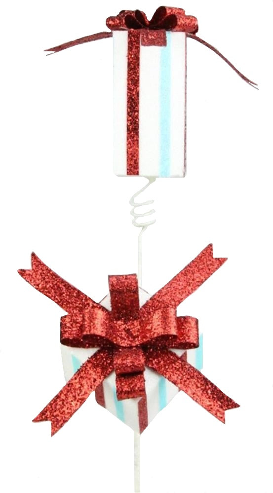 27 Red, Light Blue & White Striped Gift Wrap Spray - Perfect for Birthday, Wedding & Holiday Present Wrapping Decorations