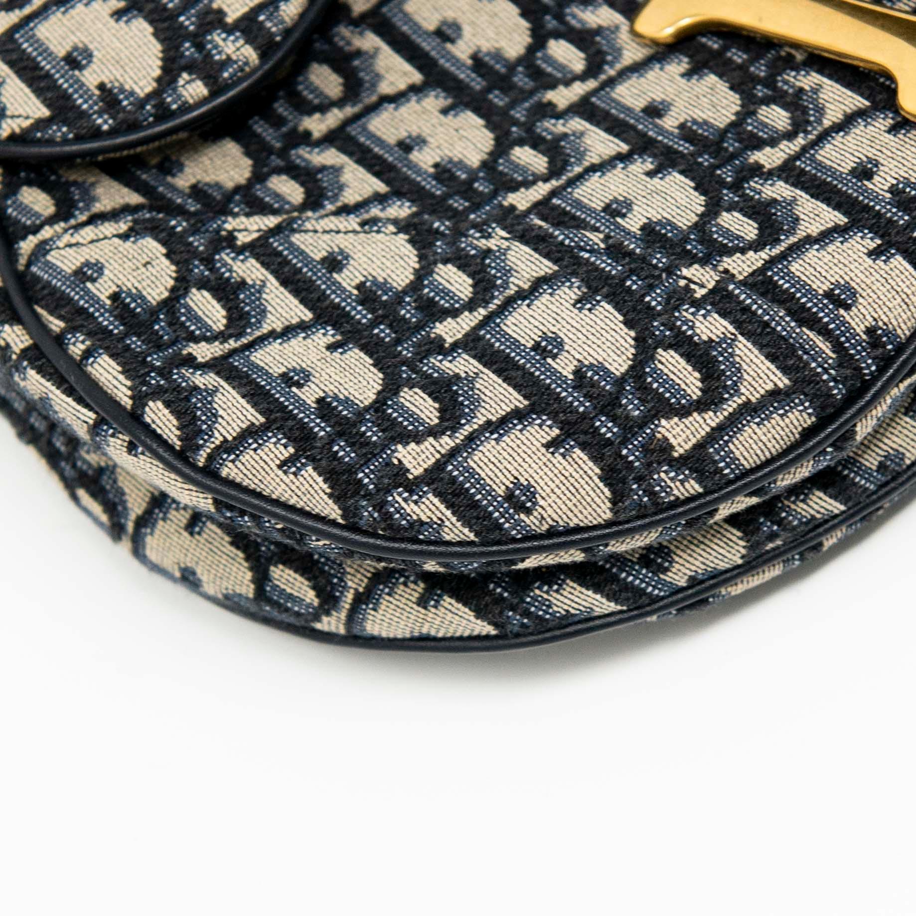 Dior Blue Oblique Medium Saddle Bag for Women | Luxury Designer Crossbody Handbag | Perfect for Date Night, Office & Travel