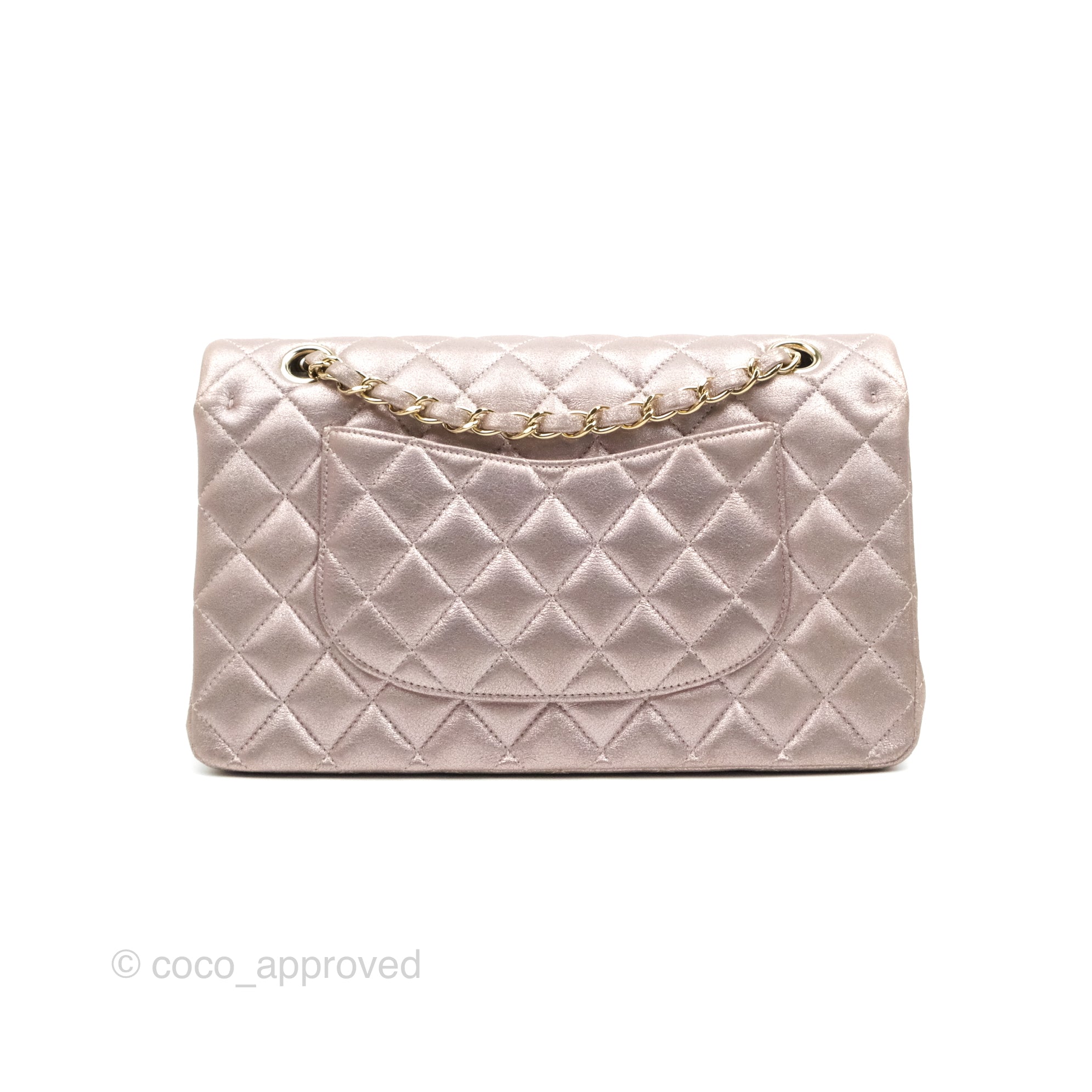 Chanel Classic M/L Medium Double Flap Bag in Rose Gold Pink Lambskin with Gold Hardware - Luxury Handbag for Women, Perfect for Parties, Weddings & Special Occasions
