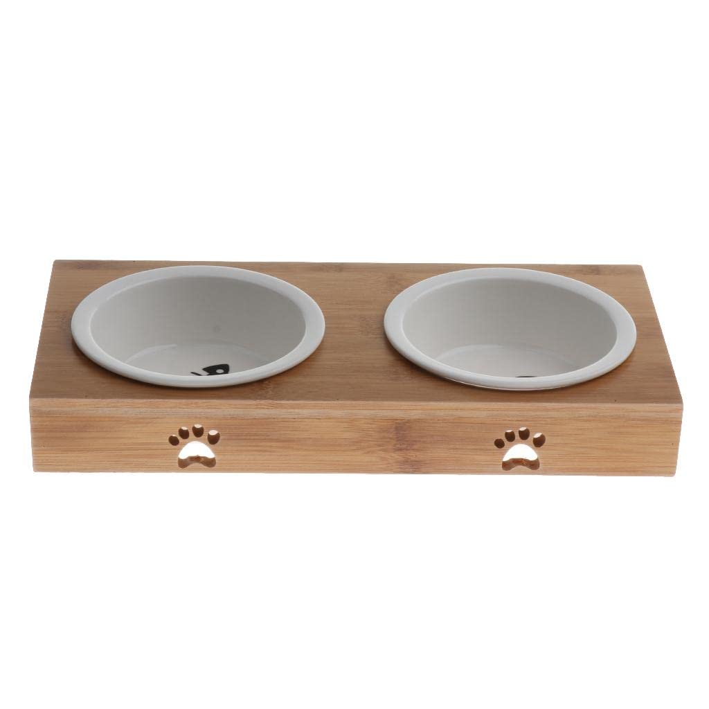 Premium Ceramic Double Pet Bowl - Durable Dog & Cat Feeder with Non-Slip Base - Perfect for Mealtime, Travel & Multi-Pet Households