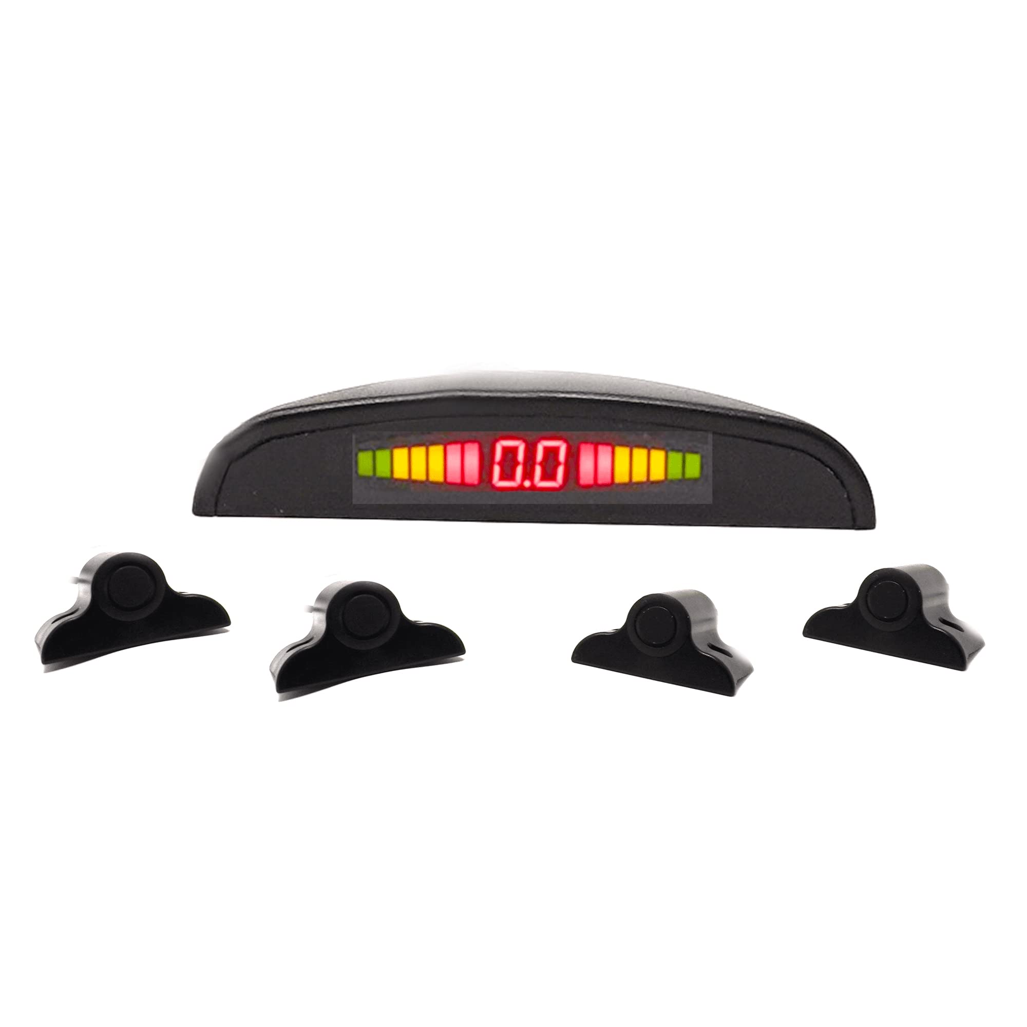 Brandmotion FLTW-3050 Commercial Backup Sensor System - 4 Sensors with LED Distance Detection, Color-Coded Readout, Length Display & Audible Alarm | Perfect for Trucks, Vans & Commercial Vehicles Parking Safety