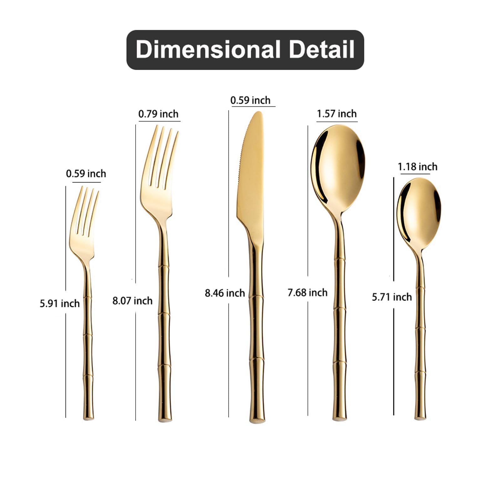 Premium 30-Piece Gold Silverware Set for 6 - 18/8 Stainless Steel Gold Flatware Set with Spoons, Forks & Knives - Elegant Gold Bamboo Cutlery for Home & Kitchen - Dishwasher Safe - Perfect for Dinner Parties, Weddings & Luxury Dining