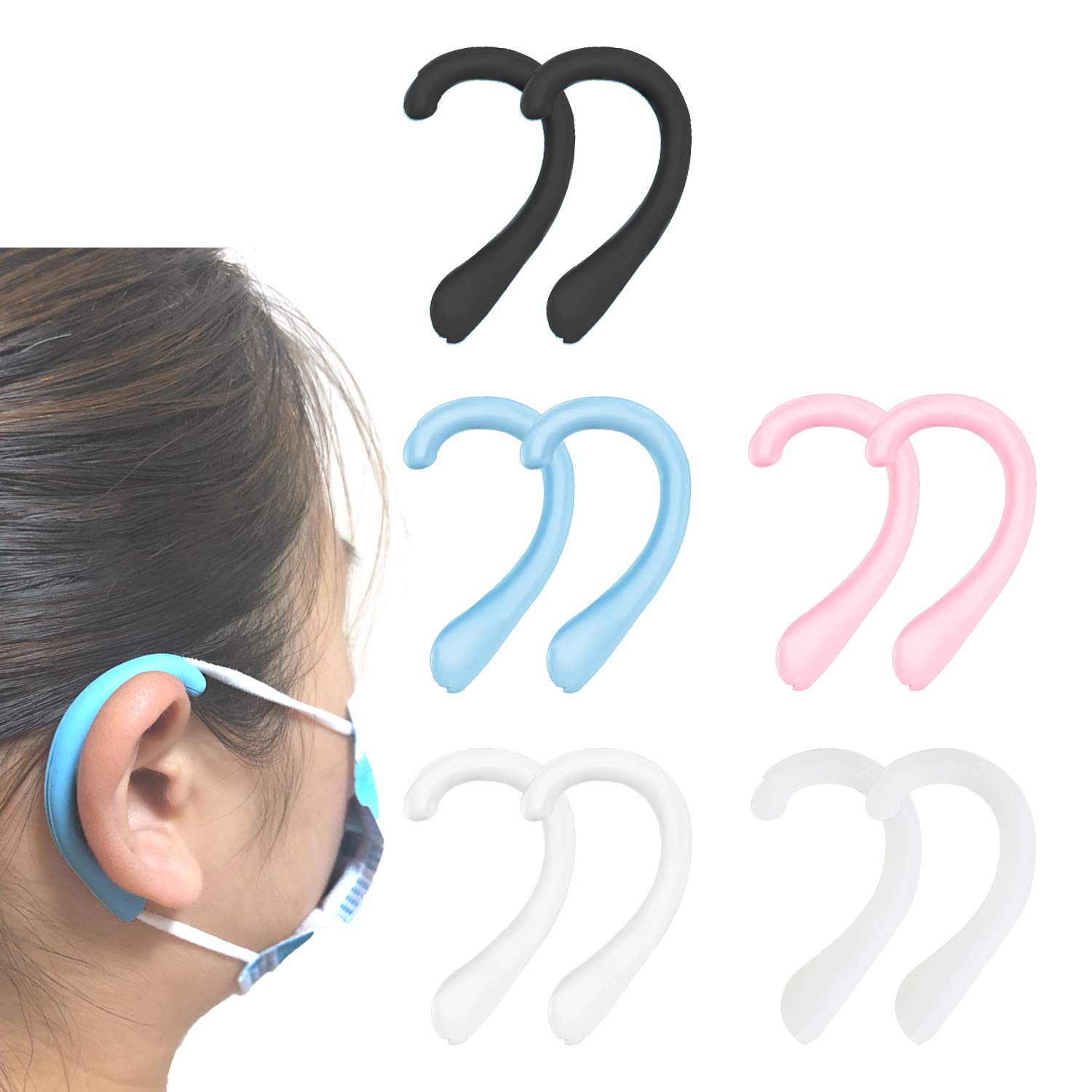 Anti-Slip Silicone Ear Protectors - Soft Earloop for Comfort - Relieves Ear Discomfort - Perfect for Headphones, Masks & Long Wear - Ideal for Work, Travel & Daily Use