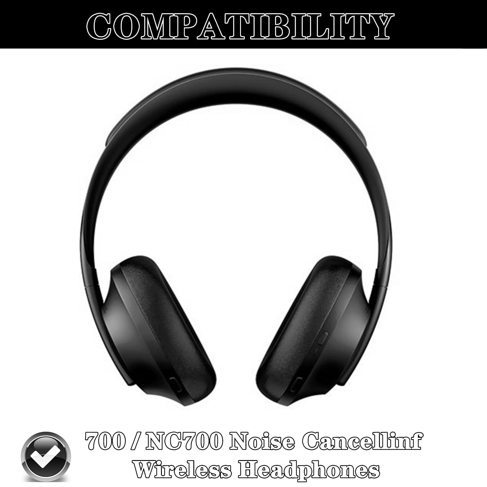 Bose 700 Replacement Ear Pads - Premium Protein Leather Earpads Cushions for Bose Noise Cancelling Headphones 700 & 700S (Black) - Comfort Upgrade for Work, Travel & Gaming