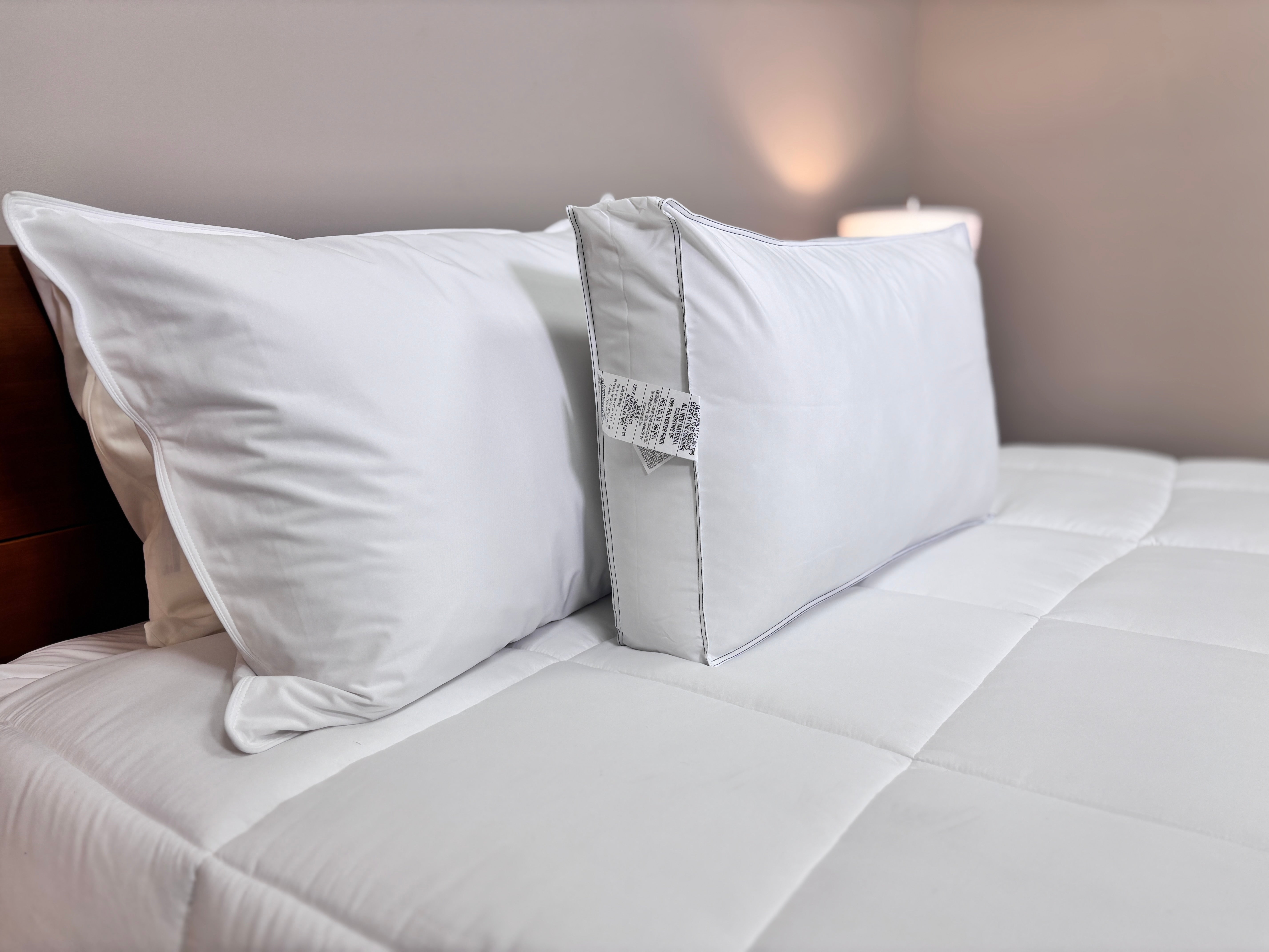 Comfort Tech Down Alternative Plush Side Sleeper Pillow - Ultra Soft Hypoallergenic Support for Neck & Shoulder Pain Relief - Perfect for Back, Stomach & Side Sleepers, Travel & Home Use