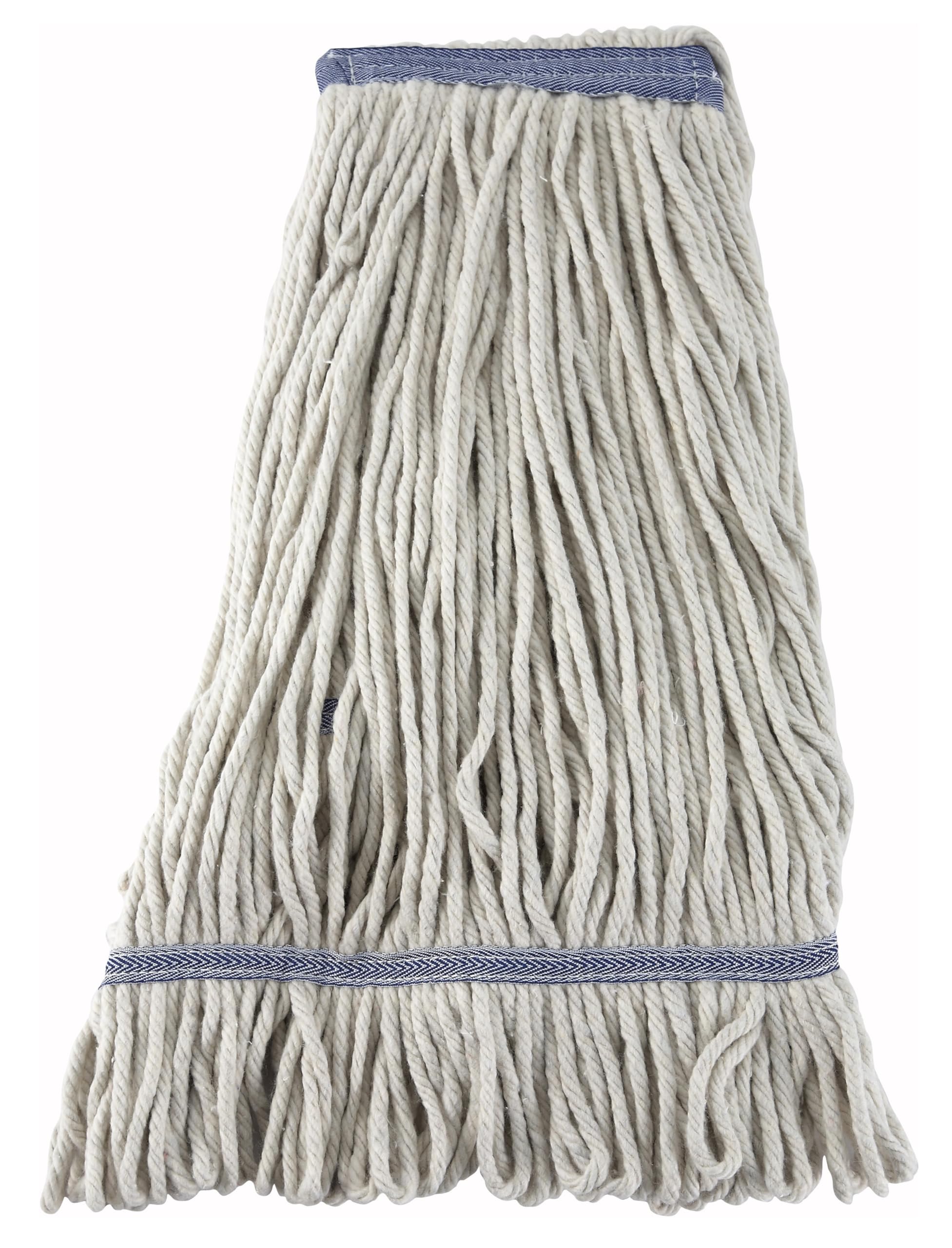 Winco 24-Ounce 4-Ply Loop End Yarn Mop Head - White Medium Replacement Mop Head for Kitchen, Bathroom, and Commercial Cleaning