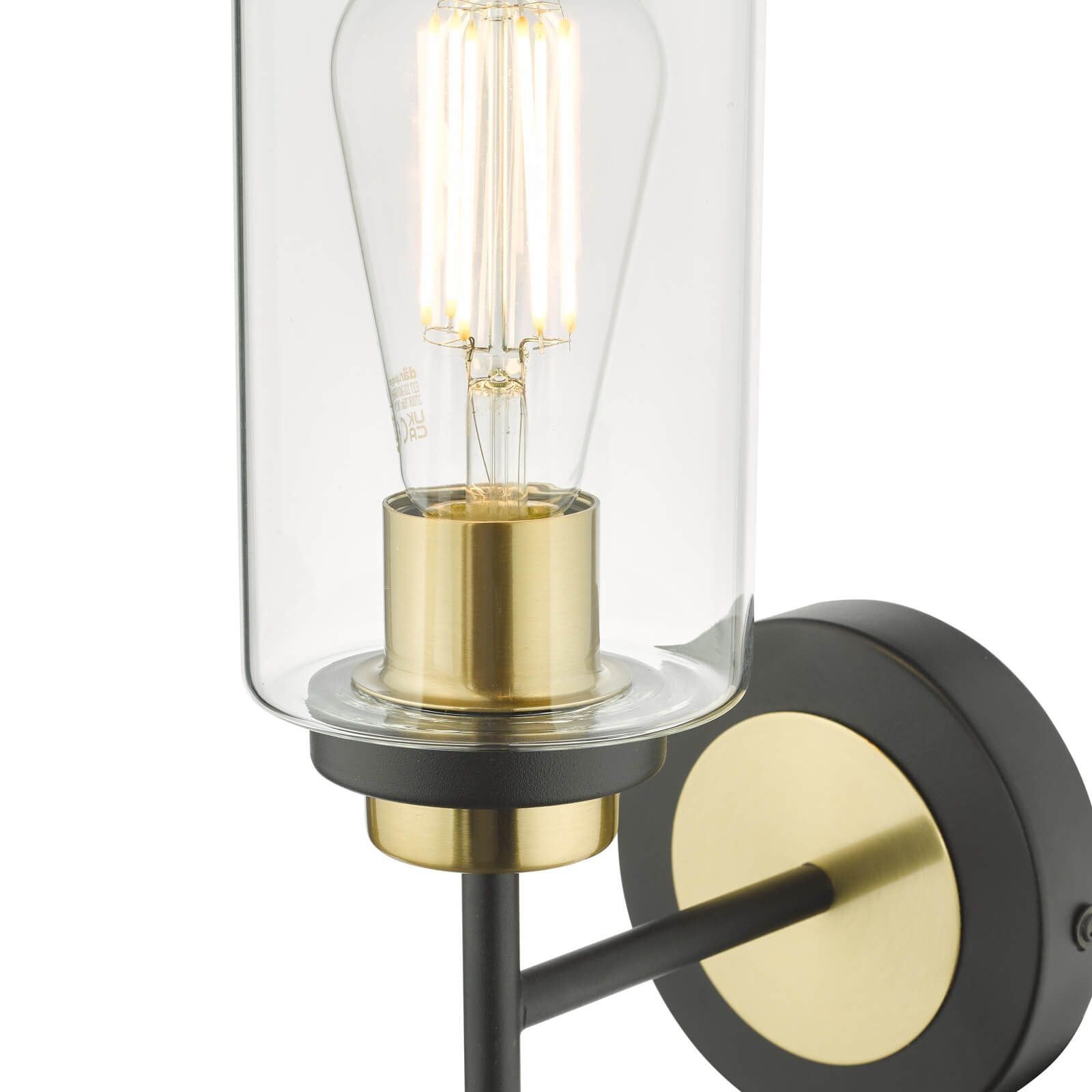 Abel Wall Light Satin Black & Gold Finish IP20 - Modern Indoor Lighting for Living Room, Bedroom & Hallway