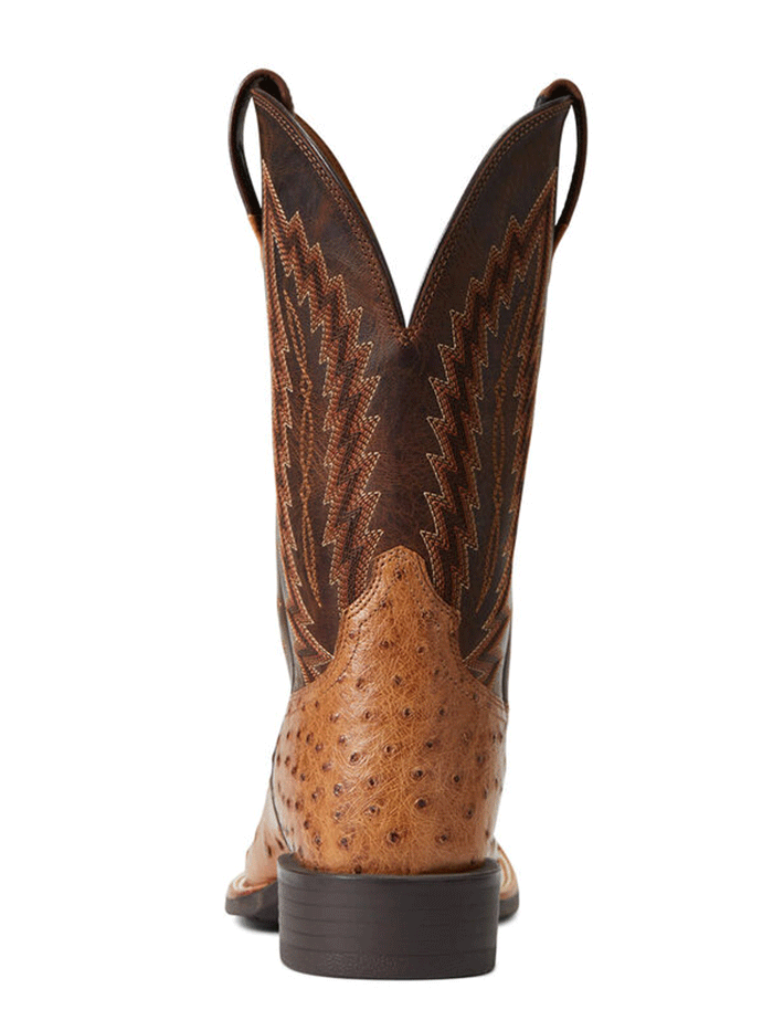 Ariat Men's Quantum Primo Full Quill Ostrich Western Boots - Beam Brown | Premium Cowboy Boots for Riding, Work & Country Fashion