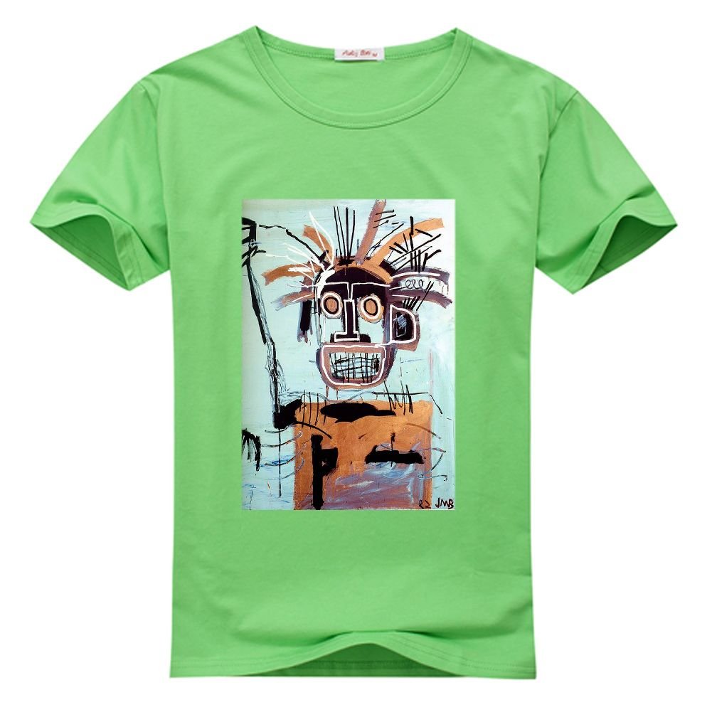 Kelped Jean Michel Basquiat Men's Short Sleeve Graphic T-Shirt - Vintage Art Inspired Casual Tee for Streetwear, Summer Outfits & Artist Apparel