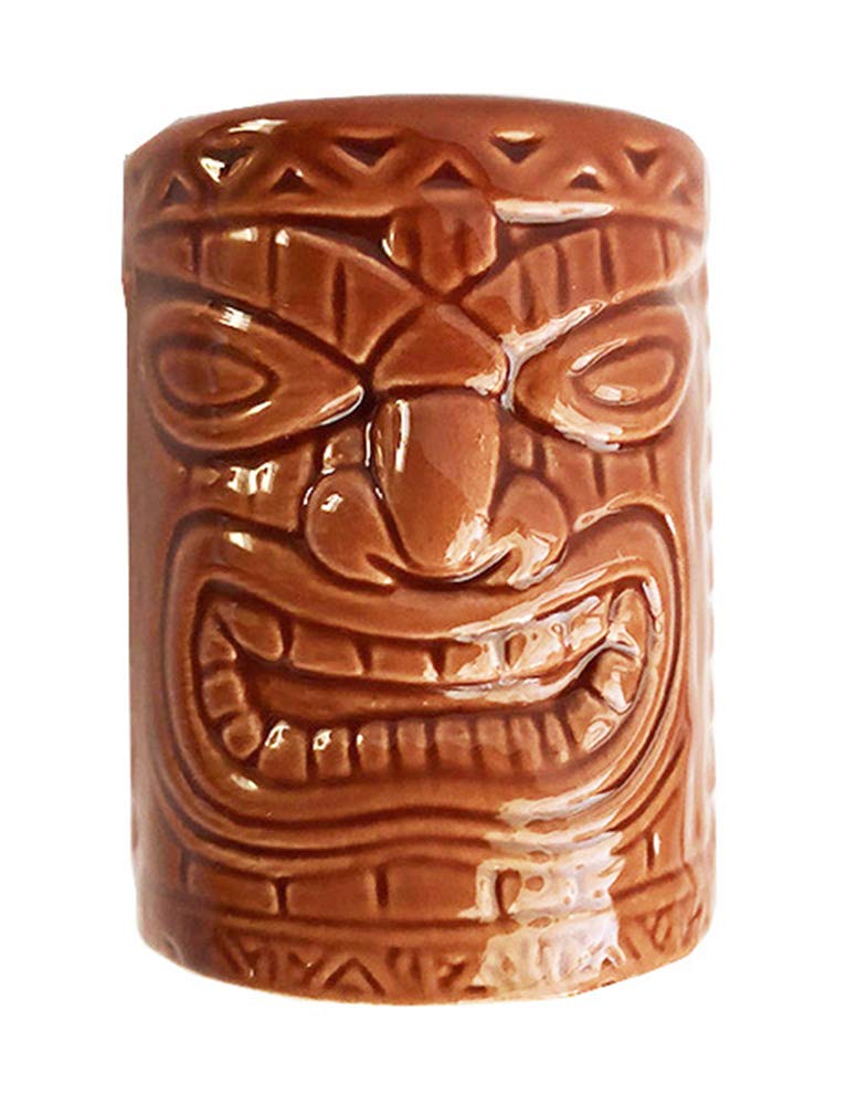 Hawaiian Lucky Tiki Shot Glass 1 oz - Tropical Party Cup for Cocktails, Luau Themed Drinks & Beach Bar Decor