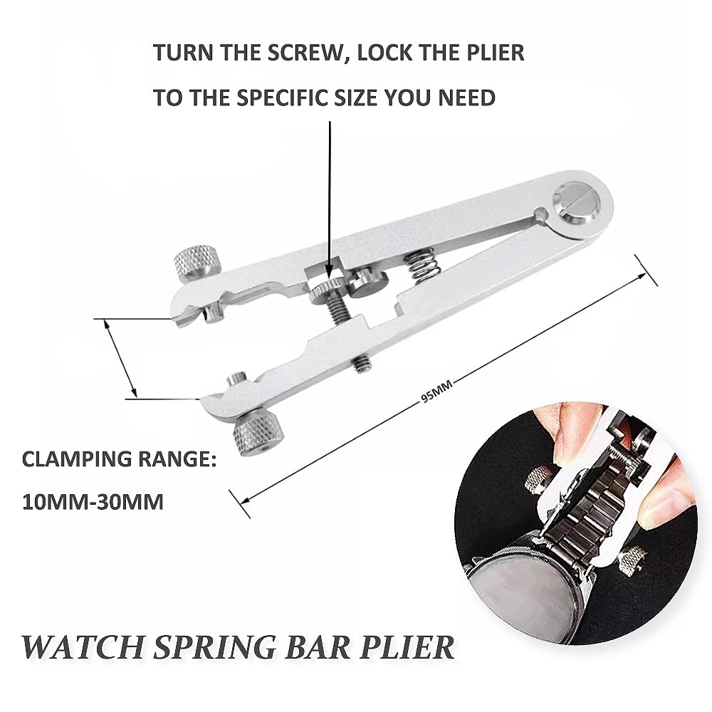 Professional Watch Link Removal Tool Kit with 8 Spring Bar Tips - Watch Band Pin & Bracelet Adjuster Pliers for Watch Repair and Maintenance - Perfect for Watchmakers, Jewelers & DIY Watch Enthusiasts