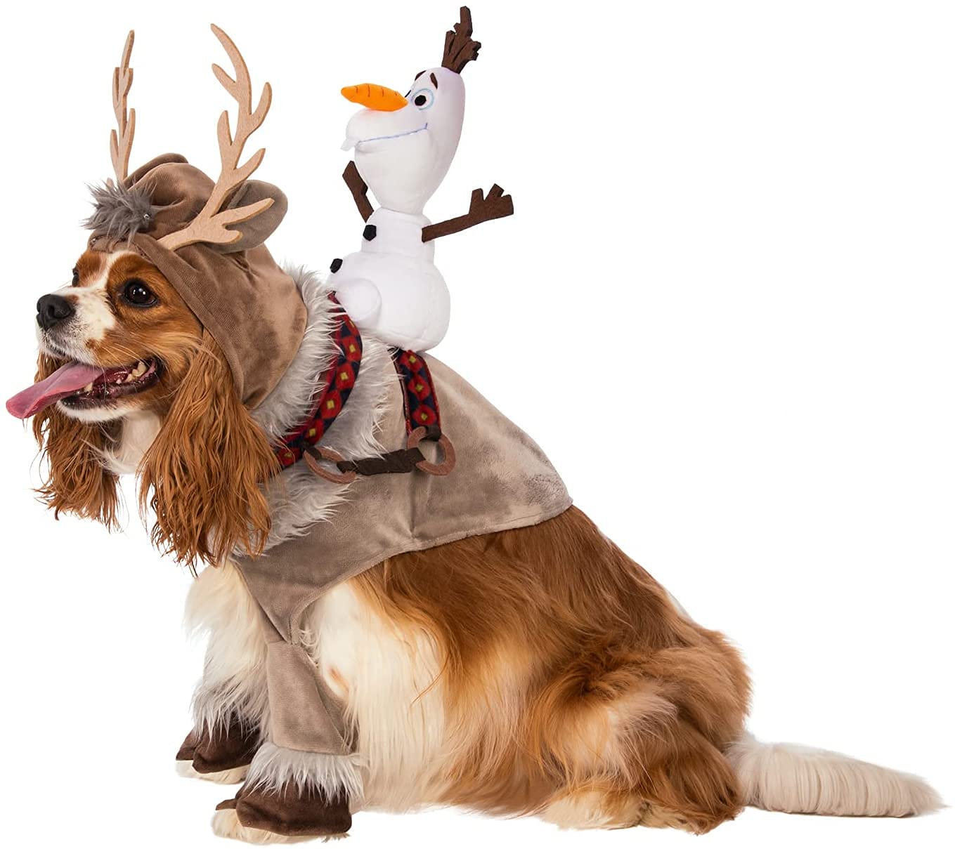 Disney Frozen 2 Sven Pet Costume with Olaf Rider - Medium Size for Dogs | Halloween, Cosplay & Movie-Themed Parties