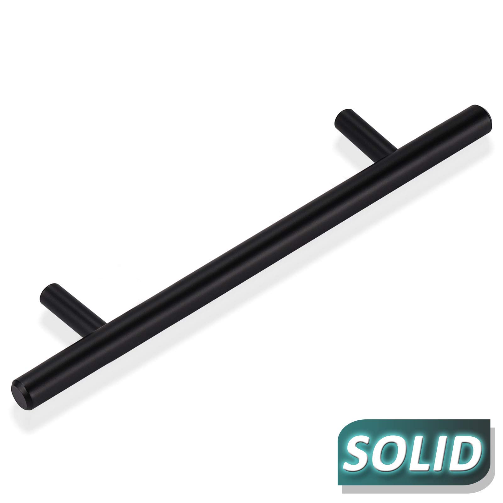 Gobekor 20 Pack 5 Inch Matte Black T-Bar Cabinet Handles - Solid Stainless Steel Drawer Pulls for Kitchen Cabinets, Dressers & Cupboards | Modern Hardware for Home & Office Furniture Upgrade