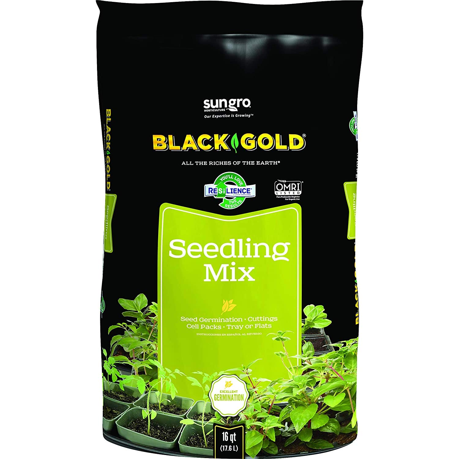 SunGro Horticulture Seedling Germination Mix - Premium Potting Soil for Seeds, Cuttings, Vegetables & Herbs - 16 Quart Bag (10 Pack) - Ideal for Indoor Gardening, Greenhouses & Home Plant Nurseries