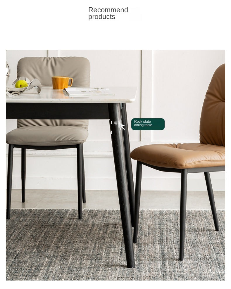 Premium Organic Leather Soft Chairs - Set of 4 for Living Room, Dining Room & Office - Comfortable Modern Seating Furniture for Home & Workspace