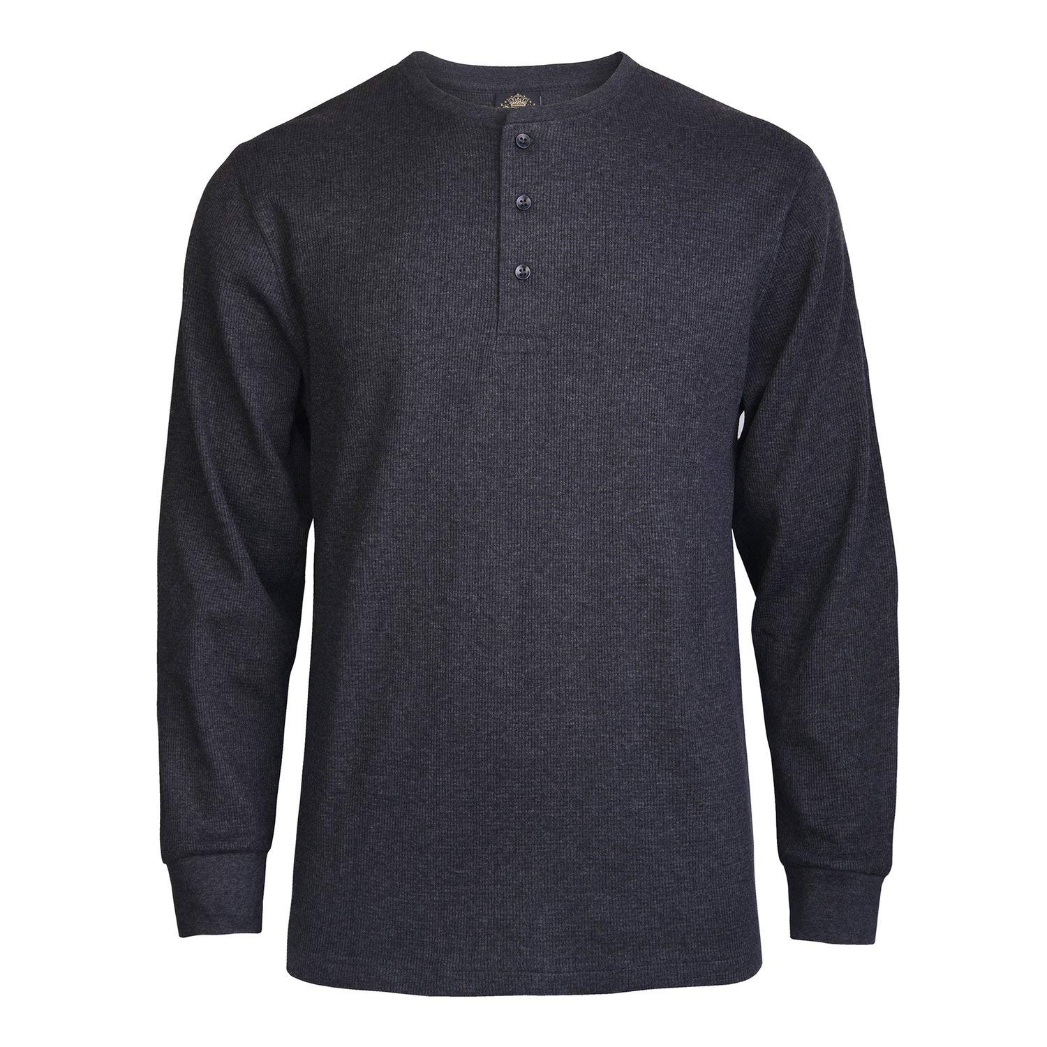 SLM Men's 100% Cotton Thermal Henley Undershirt - Waffle Knit & Plain Styles for Winter Warmth & Layering | Base Layer for Outdoor Activities & Casual Wear