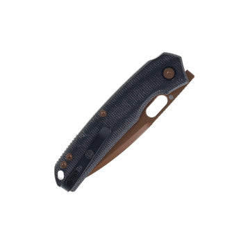 WMK Exclusive Vosteed Psyop Folding Knife - Black Micarta Handle, Elmax Blade with Copper PVD Finish (Model A2216) - Perfect for EDC, Outdoor Adventures & Tactical Use