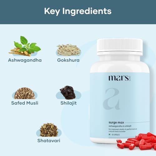 GHC Natural Surge Max Capsules with Shilajit, Safed Musli & Gokshura - 60 Capsules for Energy, Vitality & Wellness - Herbal Supplement for Men & Women - Boost Stamina & Overall Health - Perfect for Daily Wellness Routine & Active Lifestyle