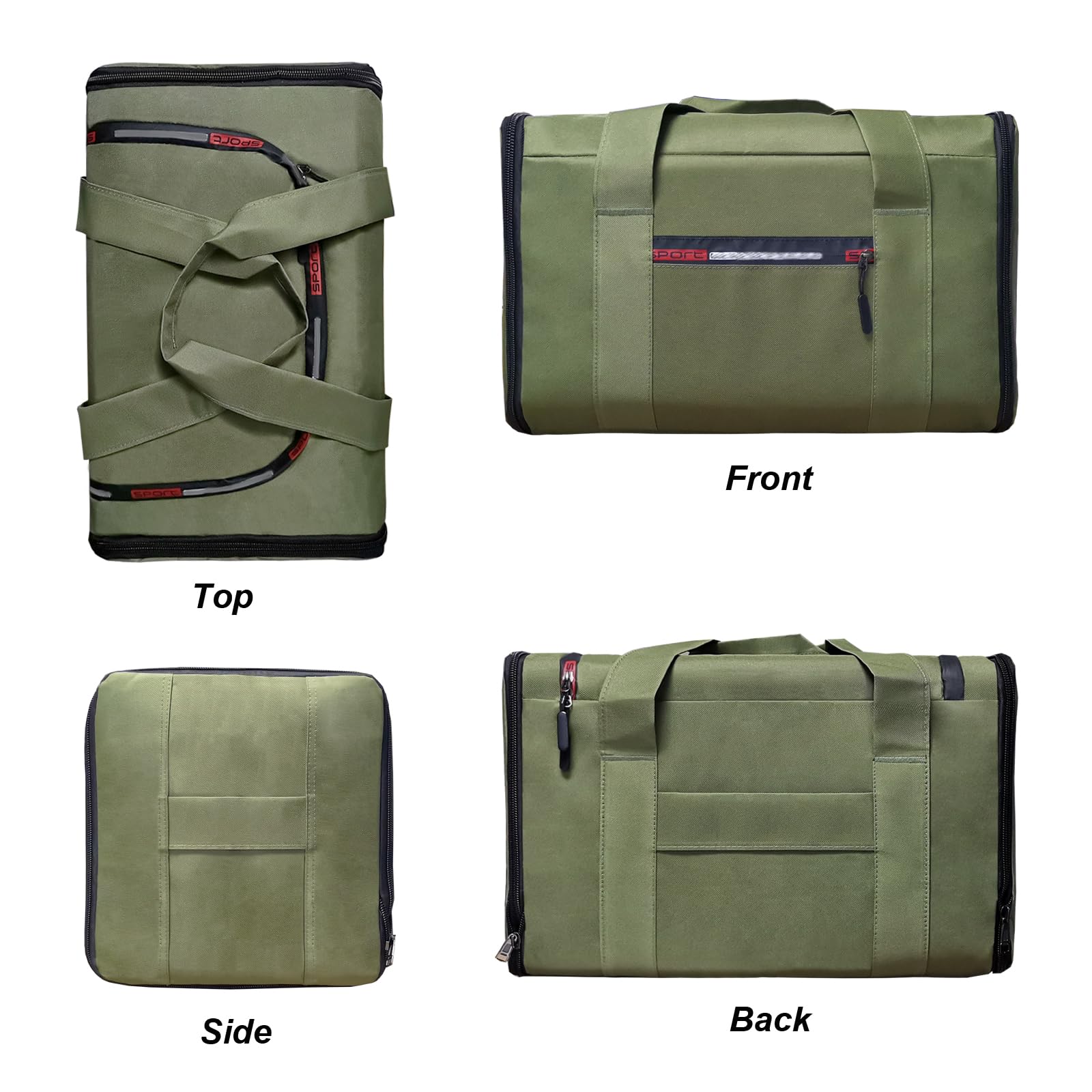 **53-70L Waterproof Duffle Bag for Travel, Gym & Overnight Trips - Lightweight Carry-On Luggage for Men & Women (Green) - Perfect for Camping, Sports & Weekend Getaways**