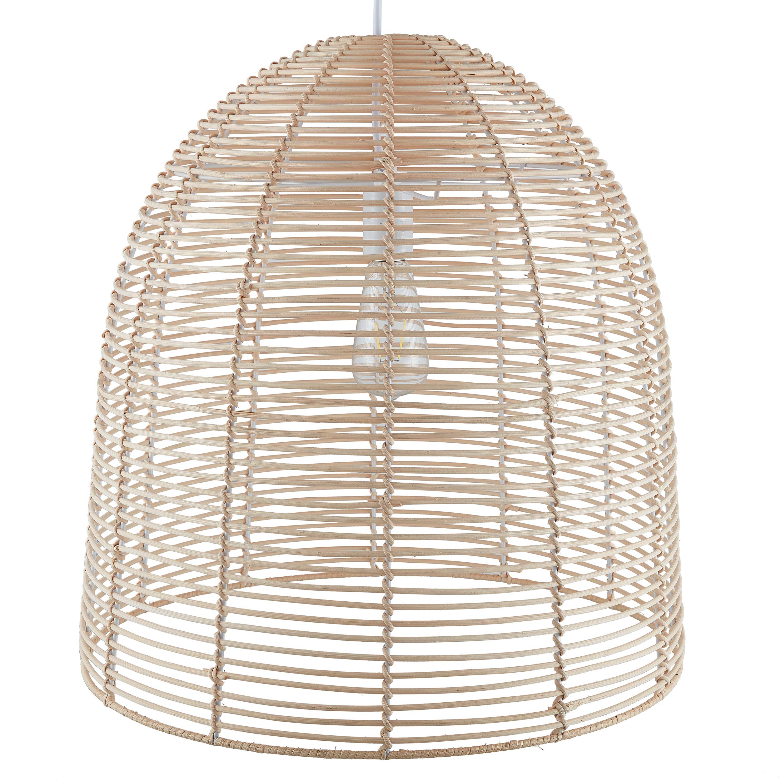 SEI Furniture Formosa Rattan Pendant Lamp - Natural Woven Rattan Ceiling Light for Boho Home Decor, Bedroom, Living Room & Dining Room Lighting
