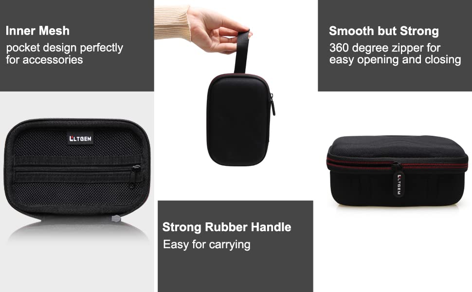 LTGEM Protective Case for JBL Go 3 Portable Bluetooth Speaker - Shockproof Cover with Carabiner Clip - Perfect for Travel, Hiking, Beach & Outdoor Adventures (Black)