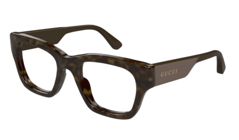 Gucci GG1669O 008 Havana/Brown Square Men's Eyeglasses - Classic Designer Optical Frames for Men, UV Protection, Lightweight & Durable - Perfect for Work, Driving & Everyday Wear