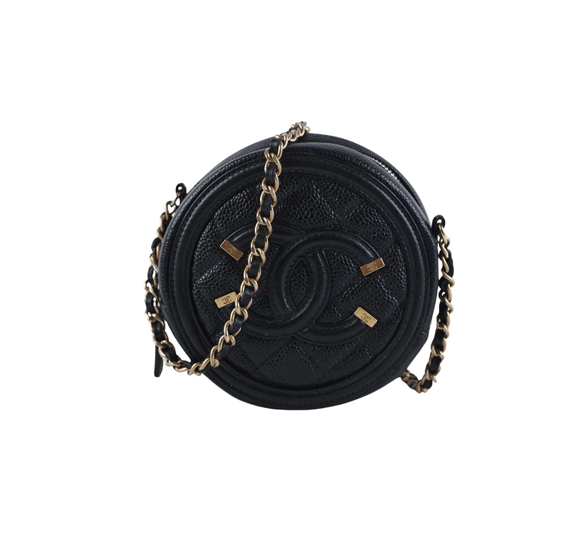 Chanel 19 Round Filigree Caviar Black Handbag - Luxury Designer Crossbody Bag for Women | Perfect for Parties, Date Nights & Special Occasions