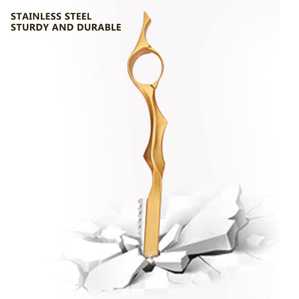 Professional Hair Texturizing & Thinning Razor - Feather Styling Razor for Precision Hair Cutting & Styling (Gold) - Salon & Home Hairdressing Tool for Layered Cuts & Texture Creation
