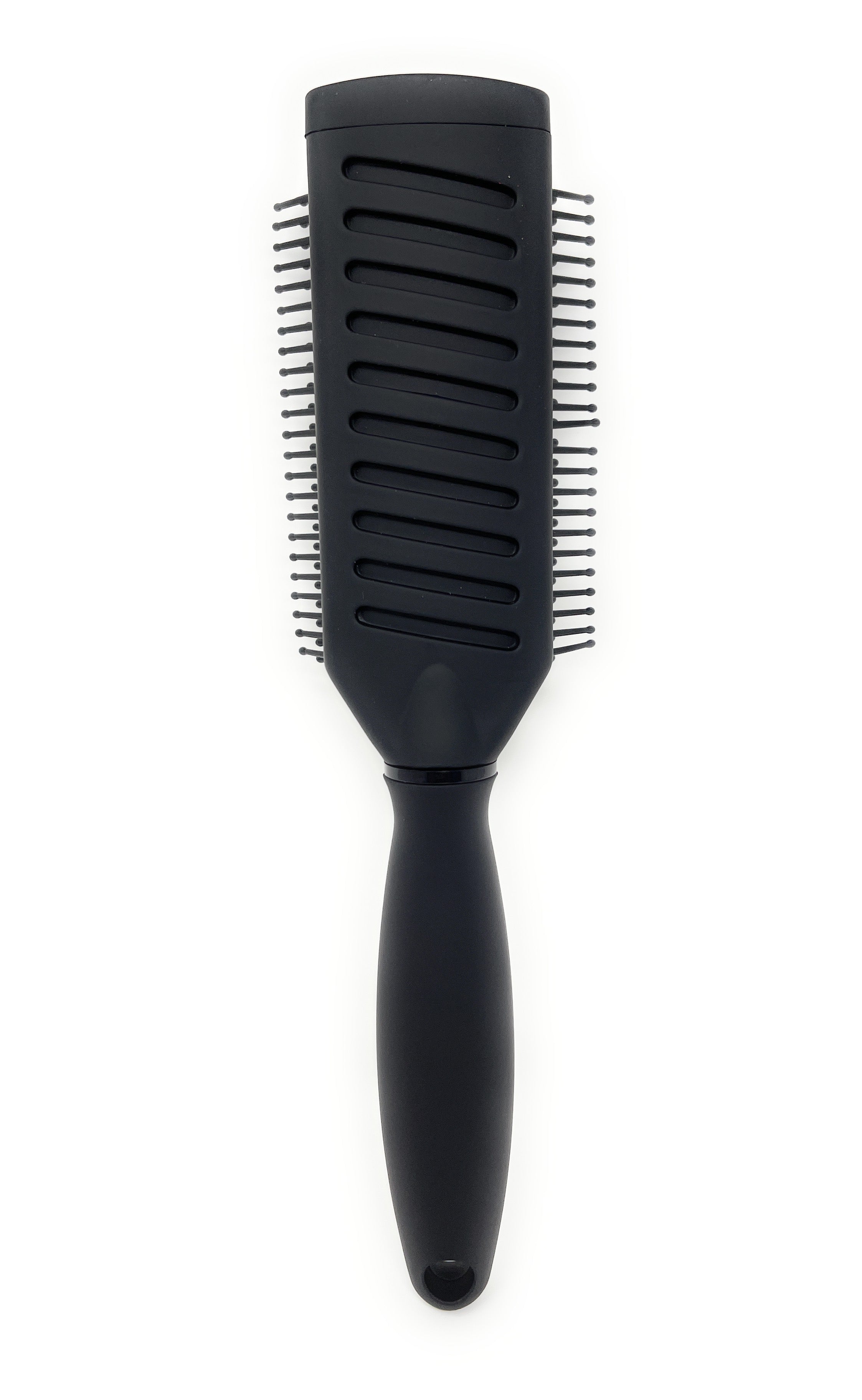 Scalpmaster Rubberized Base Hair Brush for Curly & Wavy Hair - Detangling & Styling Tool for Smooth, Frizz-Free Hair (Black, 1-Pack) - Perfect for Home & Salon Use