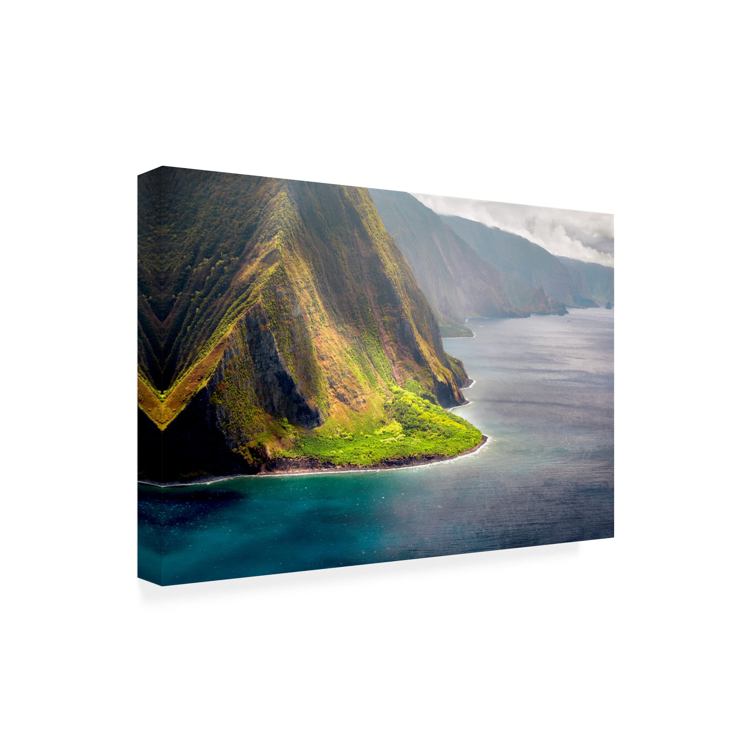 Trademark Fine Art 'Coastline 3' Canvas Wall Art by Dennis Frates - Stunning Ocean Landscape Painting for Living Room, Bedroom & Office Decor