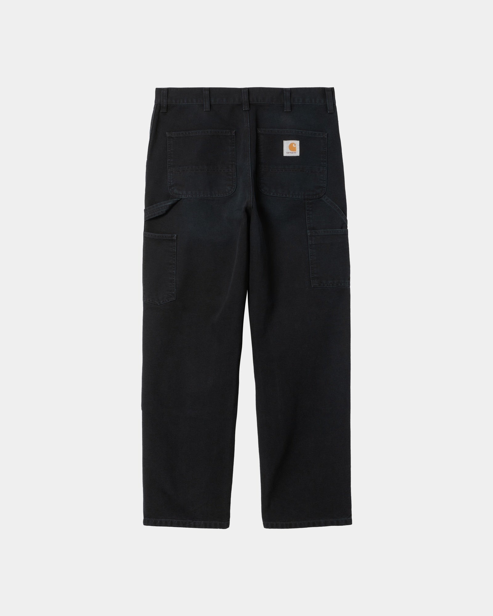 Double Knee Work Pants - Durable Stone Canvas Fabric in Black | Heavy Duty Workwear for Construction, Carpentry & Outdoor Activities