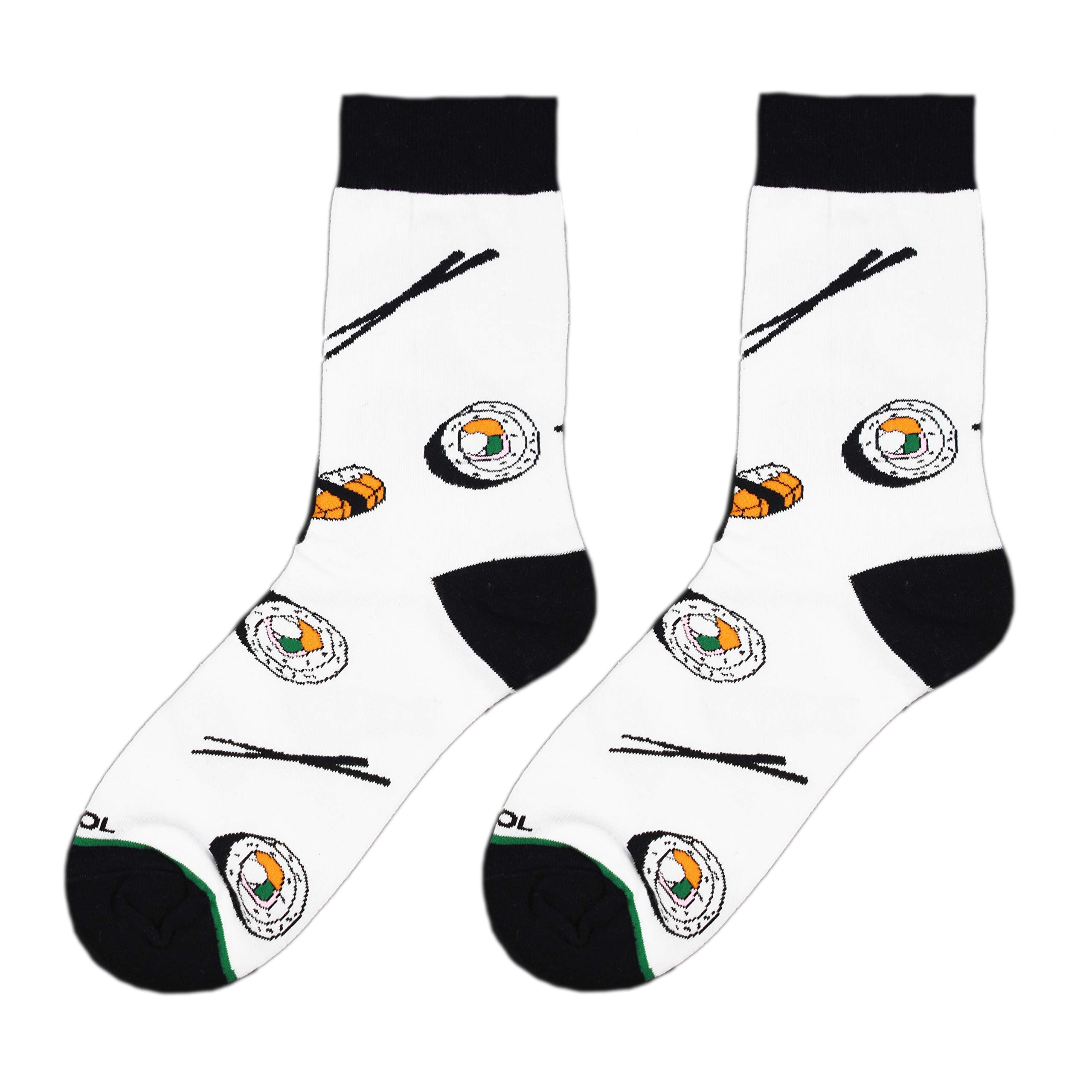 Fun Novelty Crew Socks for Men & Women - Sushi Graphic Print, Comfortable Large Size - Perfect for Cosplay, Gifts, and Everyday Wear