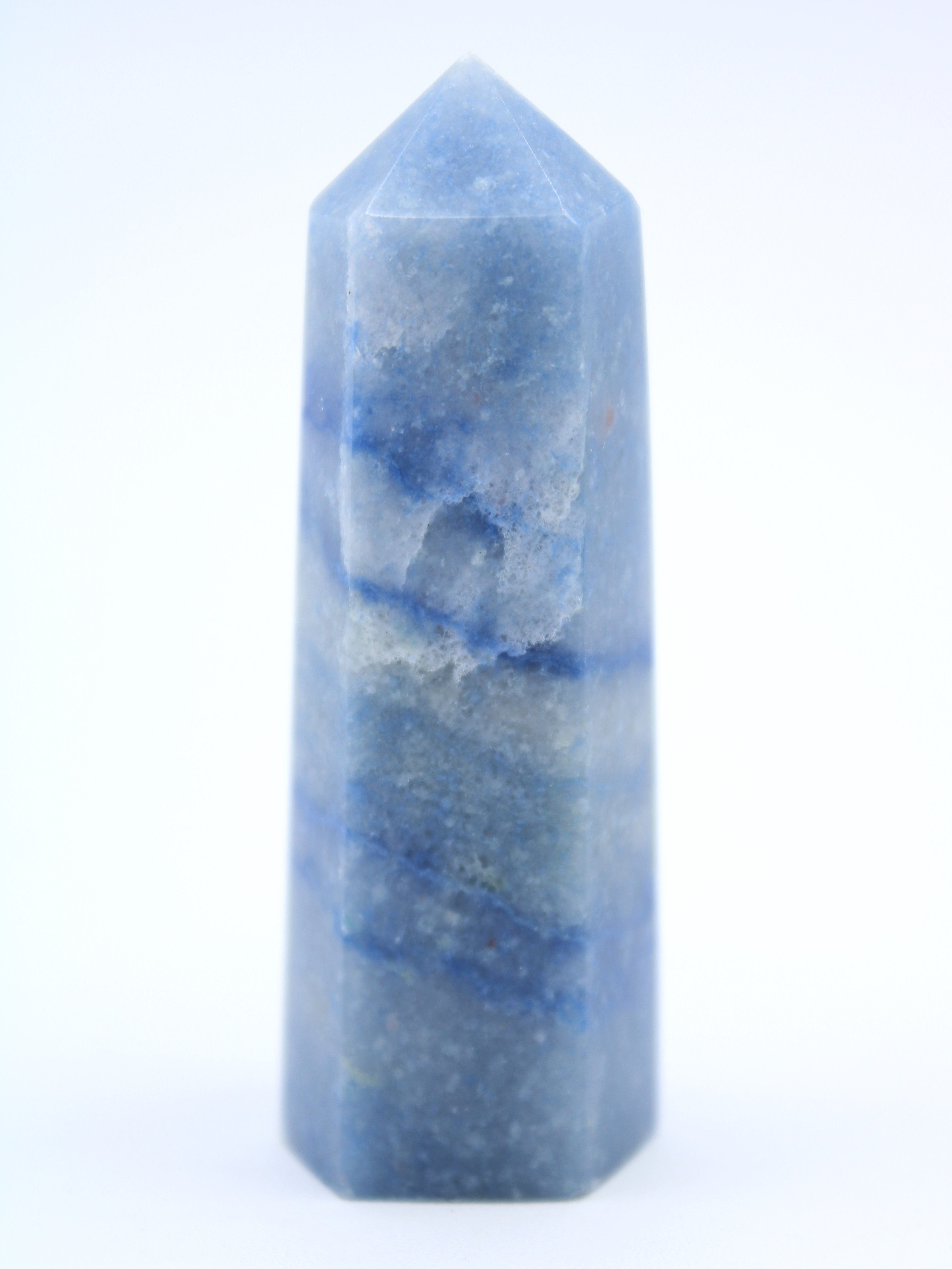 Blue Quartz Crystal Tower - Natural Healing Stone for Home Decor, Meditation & Energy Cleansing | Perfect for Office Desk, Yoga Space & Gift Giving