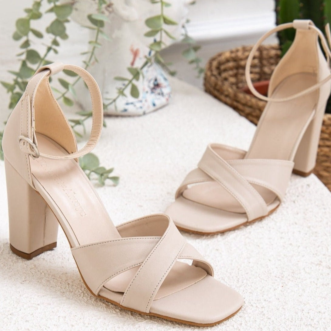 Amelia Beige Heels for Women - Comfortable High Heel Pumps for Office, Party & Wedding - Elegant Pointed Toe Dress Shoes