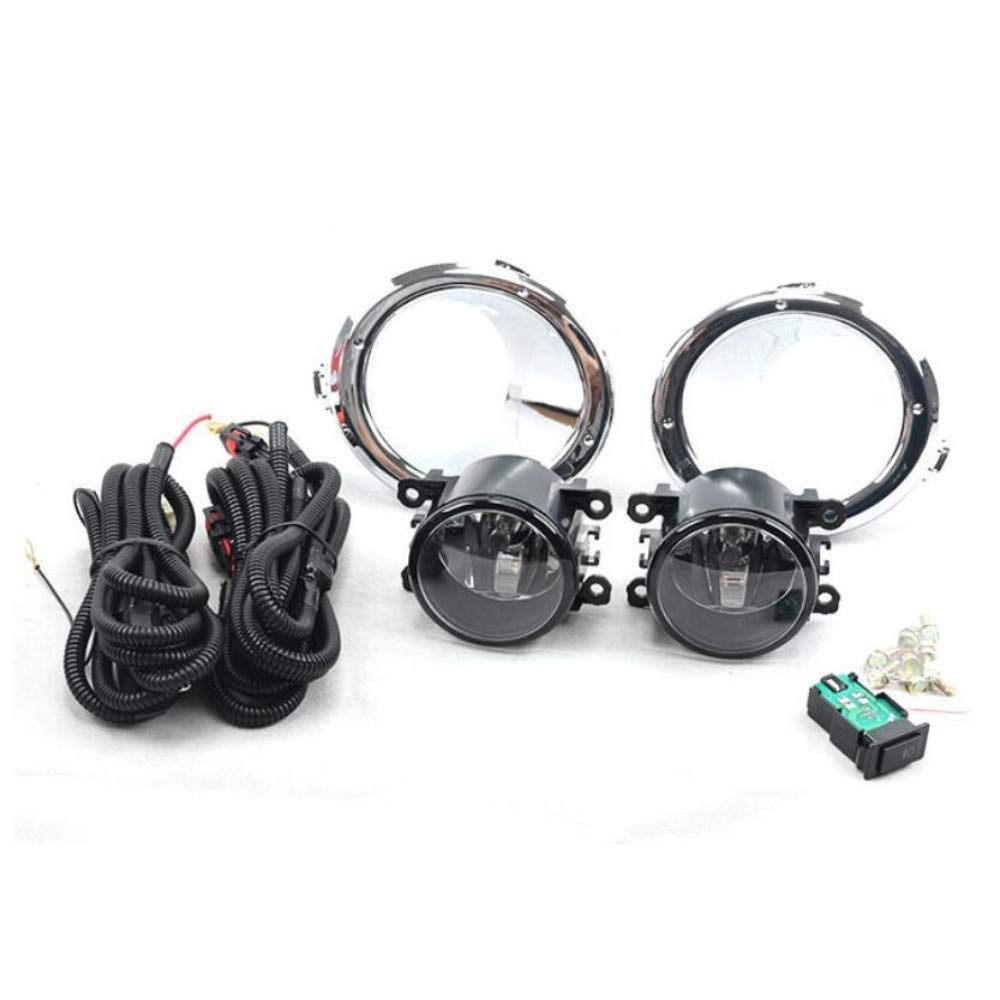 Nissan Patrol Y61 2005-2010 Fog Light Kit - 4300K Halogen Fog Lamp Assembly with Cover, Wiring Harness & Switch - Perfect for Off-Road Driving & Night Visibility