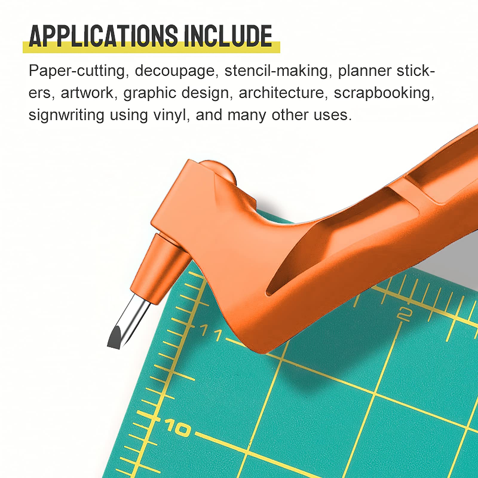 3 Blade Craft Knife (15°, 30°, 45°) - 360° Rotating Precision Pen Blade Stainless Steel Art Cutting Tool for Hobby, Scrapbooking, Stencil, Paper Crafts & DIY Projects (Orange)