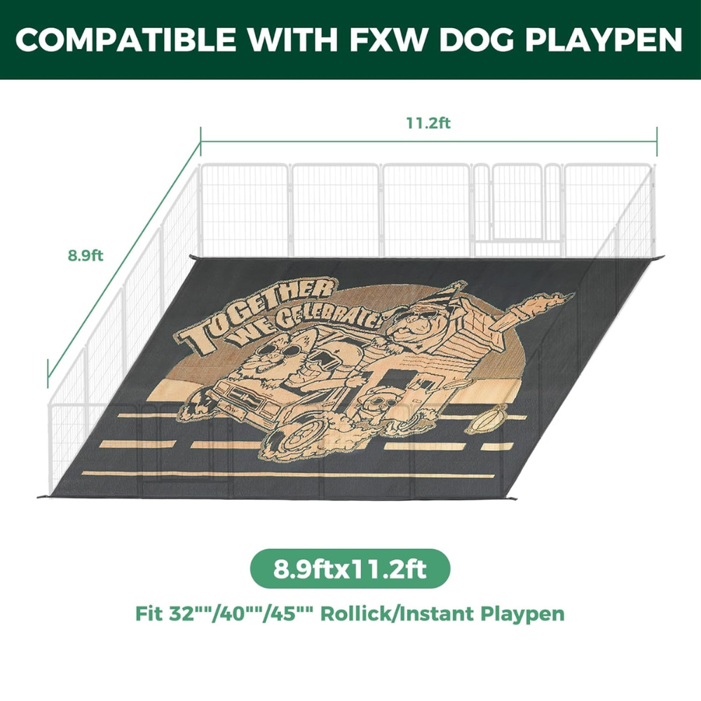 Let's ROLL RV Rug - Durable & Washable Pet-Friendly Floor Mat for RV Travel and Camping with Dogs | Perfect for Outdoor Adventures, Road Trips, and Cozy Cabin Living