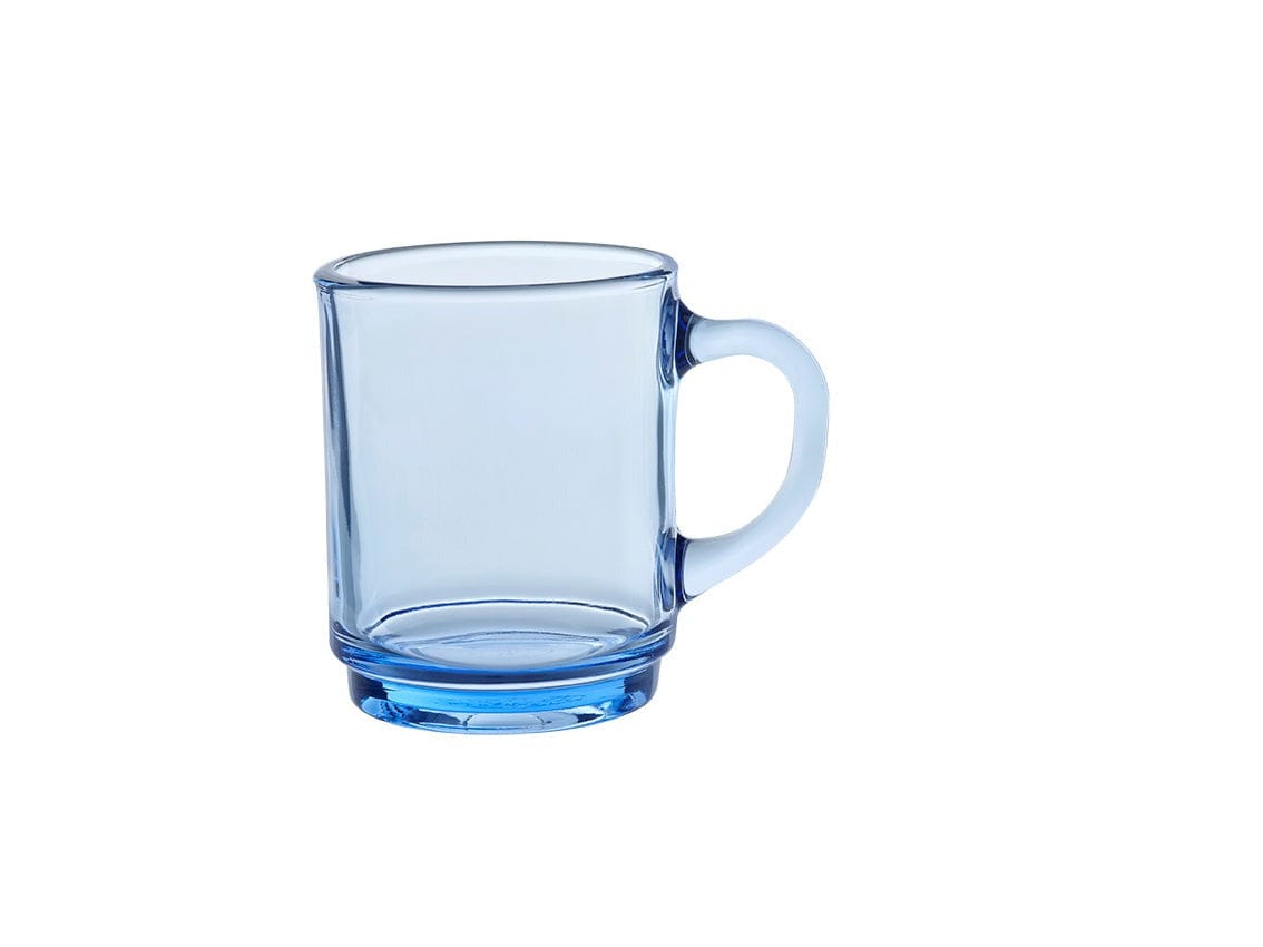 Duralex Versailles Stackable Glass Mug - 8.75oz (260ml) Marine Blue - Shatterproof & Dishwasher Safe - Perfect for Coffee, Tea, Smoothies & Kitchen Storage