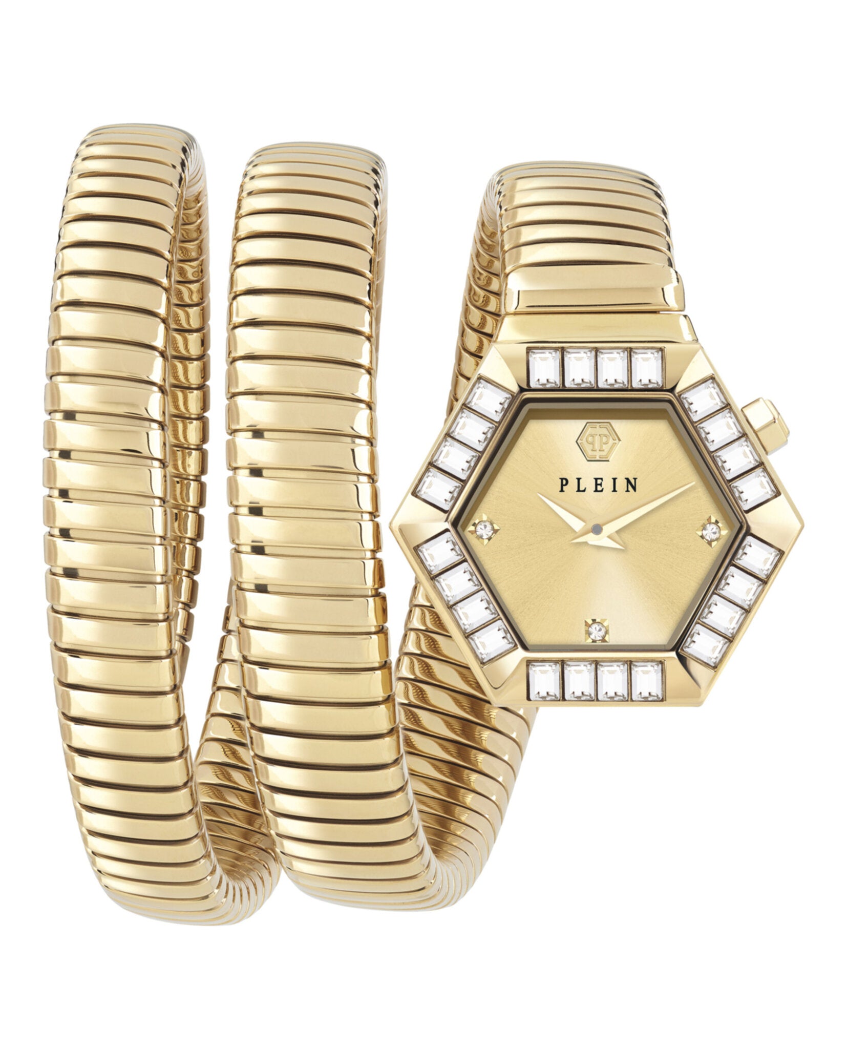 Hexagon Crystal Watch for Men & Women - Stylish Snake Pattern Design - Perfect for Casual, Business & Party Wear