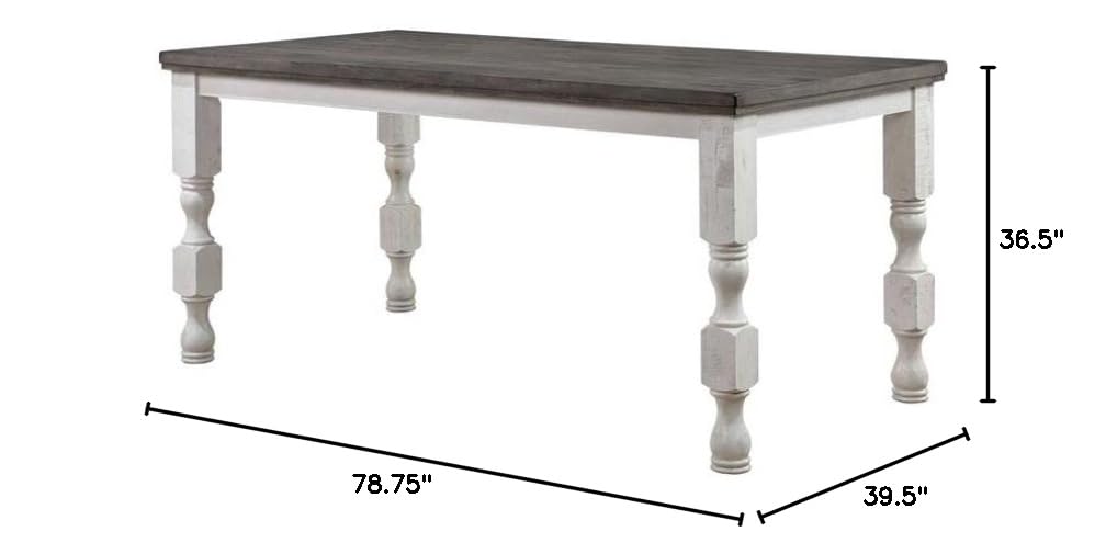 Antique White Treon Wood Rectangle Counter Height Dining Table - Modern Farmhouse Style for Kitchen, Dining Room & Small Spaces