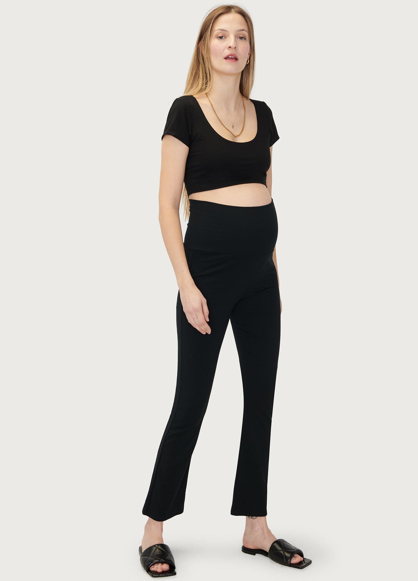 The Ultimate Before, During & After Crop Flare - Perfect for Yoga, Running & Outdoor Activities | High-Waisted Comfort & Support