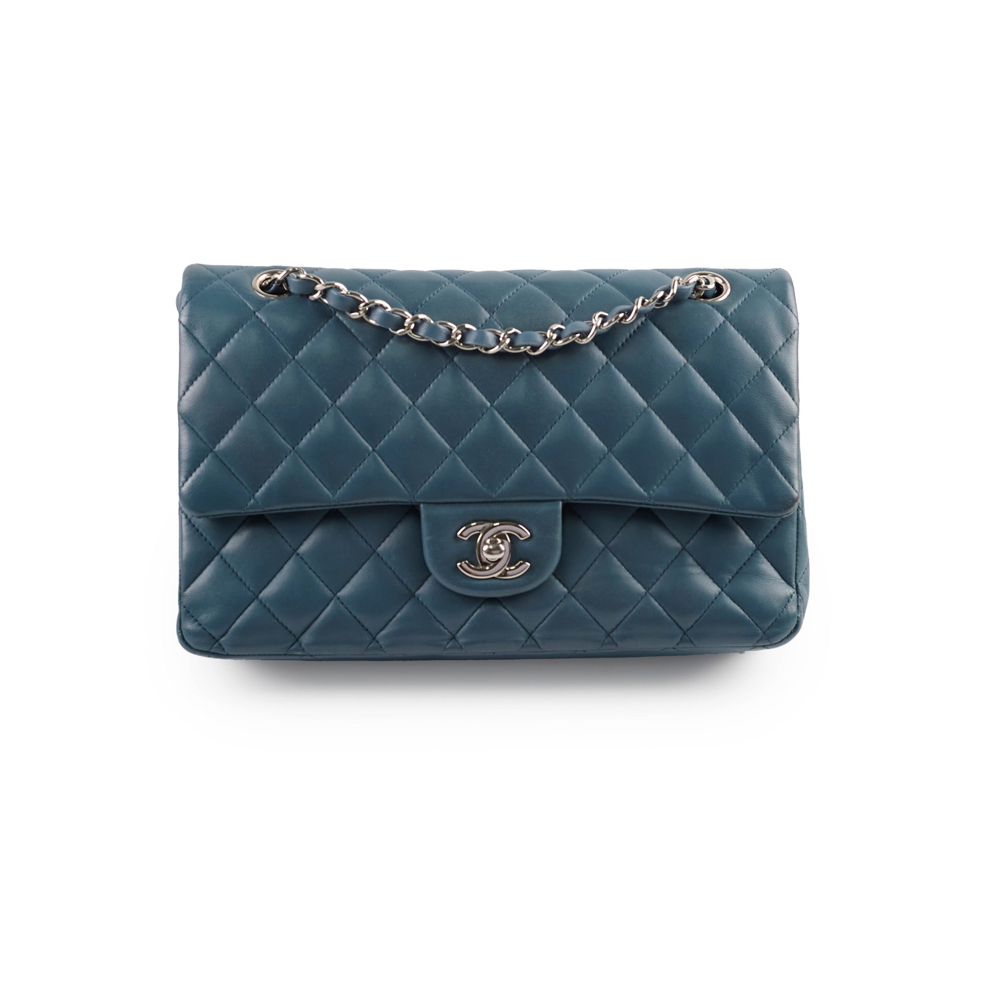 Chanel Medium/Large Double Classic Flap Bag in Blue - Luxury Designer Handbag for Women | Perfect for Work, Evening Events & Everyday Use